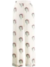 Undercover Bowie Print Trousers In Ivory