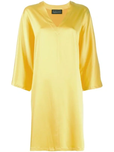 Gianluca Capannolo 3/4 Sleeve Dress In Yellow