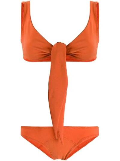 Lisa Marie Fernandez Front Tie Bikini In Orange