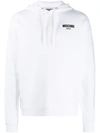 Moschino Lettering Logo Jersey Hoodie In White