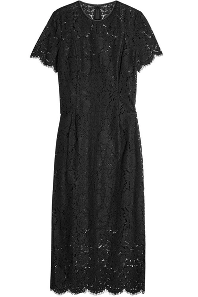 Diane Von Furstenberg Woman Alma Cutout Corded Lace Dress Black