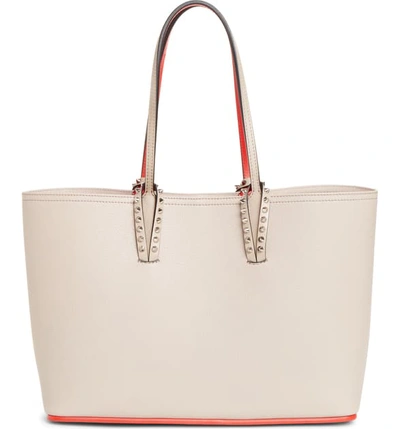 Christian Louboutin Small Cabata Calfskin Leather Tote - Grey In Fungo Fungo