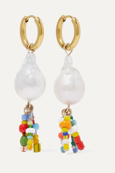 Eliou Lucca Gold-plated, Pearl And Bead Earrings