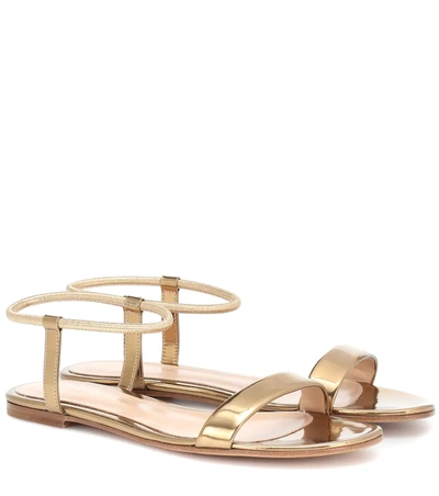 Gianvito Rossi Jaime Metallic Leather Sandals In Gold