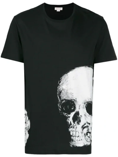 Alexander Mcqueen Skull-print Cotton-jersey T-shirt In Black