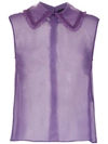 Andrea Bogosian Sleeveless Silk Shirt - Purple