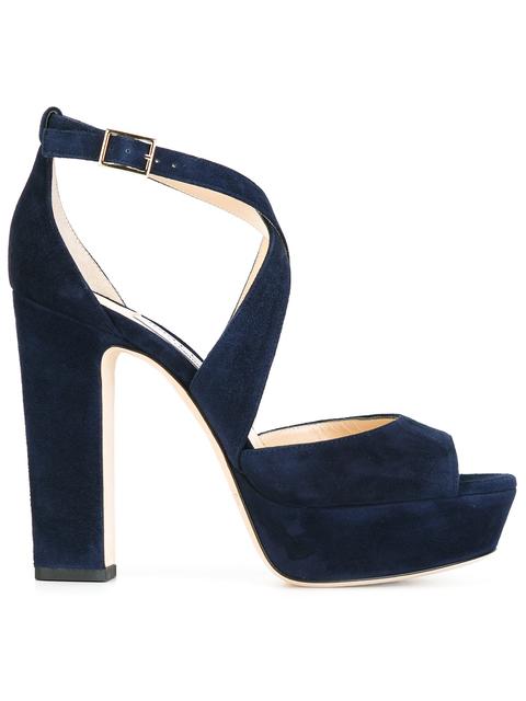 navy suede platform sandals
