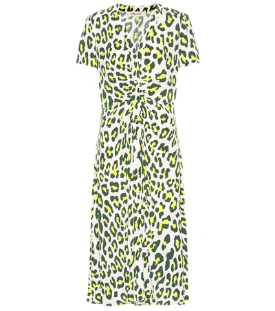 Diane Von Furstenberg Cecilia Leopard-print Button-front Midi Dress In White