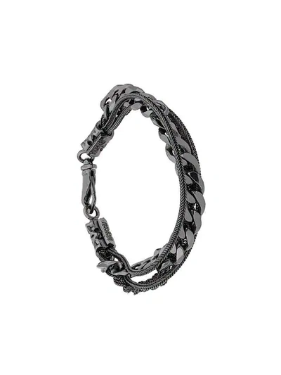 Emanuele Bicocchi Curb Chain Bracelet In Black