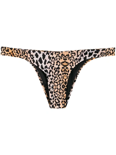 Reina Olga Leopard Print Bikini Bottoms In Neutrals