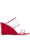 Paris Texas Wedge Sandals In Red