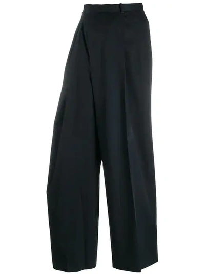 Maison Margiela Asymmetric Wide Leg Trousers - Blue