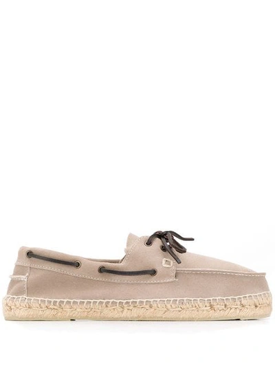 Manebi Espadrille Boat Shoes In Grey