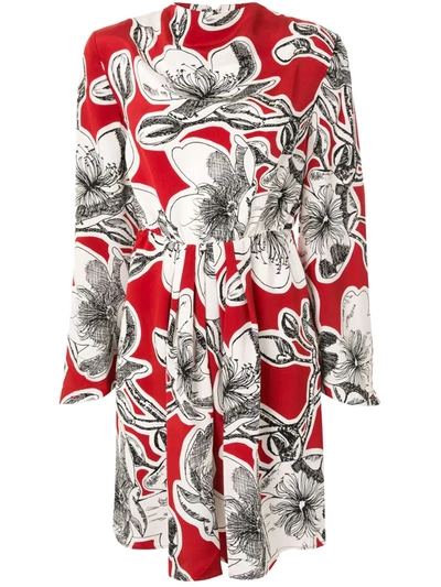 Stine Goya Jacob Silk High Neck Dress In Red