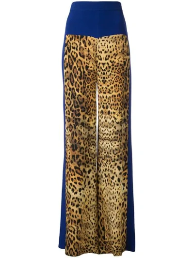 Cushnie Leopard-print High-rise Wide-leg Pants In Brown
