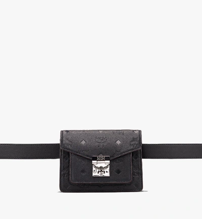 Mcm Patricia Monogrammed Leather Belt Bag In Black