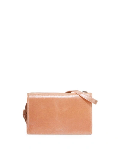 Allsaints Glitz Chain Wallet/crossbody Bag In Glittering Pink/silver