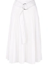 Proenza Schouler Pswl Parachute Pleated Skirt In 00100 White