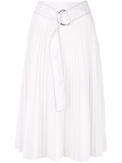 Proenza Schouler Pswl Parachute Pleated Skirt In 00100 White
