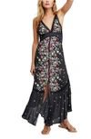 Free People Paradise Floral Print Maxi Dress In Black