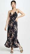Joie Almona Floral Print Button Front Maxi Dress In Caviar