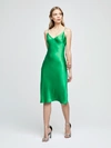 L Agence Jodie Silk Slipdress In Gloss Green