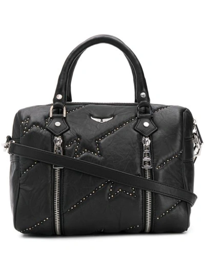 Zadig & Voltaire Small Sunny Studded Leather Satchel In Black