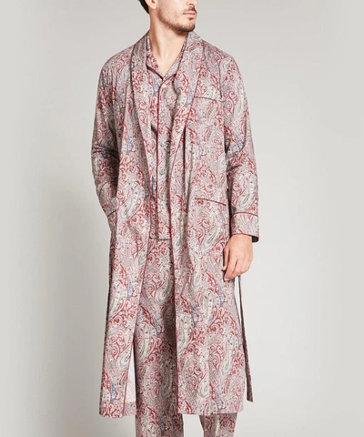 Liberty London Felix And Isabelle Tana Lawn' Cotton Long Robe In Burgundy