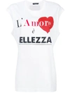 Dolce & Gabbana L'amore E Bellezza Cap-sleeve Graphic-print T-shirt In White