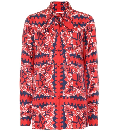 Valentino Bandana-print Twill Button-front Blouse In Mby