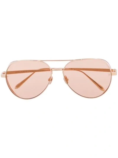 Linda Farrow Tinted Aviator Sunglasses In Pink