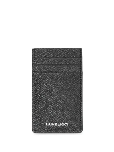 Burberry Grainy Leather Card Case In Black