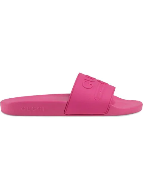fuchsia gucci slides