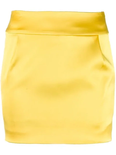 Alexandre Vauthier Short Pencil Skirt In Yellow