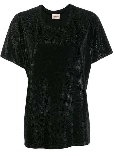 Alexandre Vauthier Sparkle T-shirt In Black