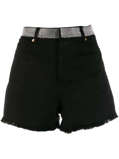 Alexandre Vauthier Rhinestone Waistband Shorts - Black