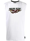 Philipp Plein Tank Top Flame In White