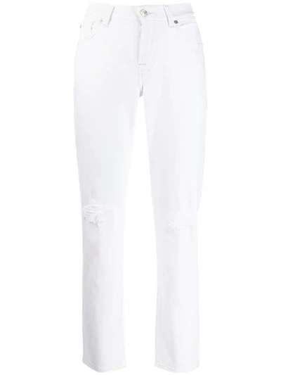 7 For All Mankind Asher Distressed Jeans In White