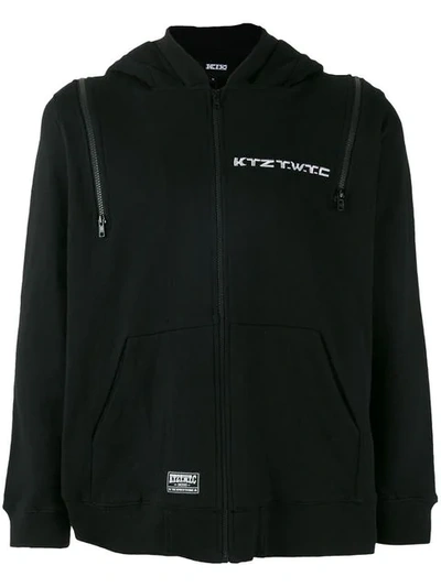 Ktz Multi-zip Hoodie In Black