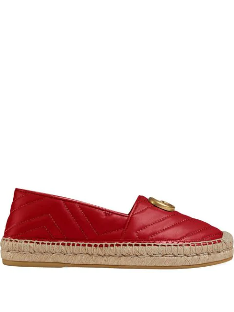 gucci red leather espadrilles