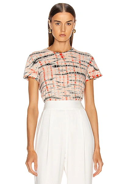 Proenza Schouler Tie Dye Short Sleeve T-shirt In Peach & Orange