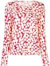 Proenza Schouler Painted Dot Long Sleeve T In Deep Red Painted Dot