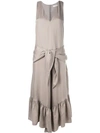 Tibi Cupro Jumpsuit In Neutrals