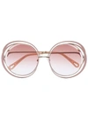 Chloé Oversized Round Sunglasses In Neutrals