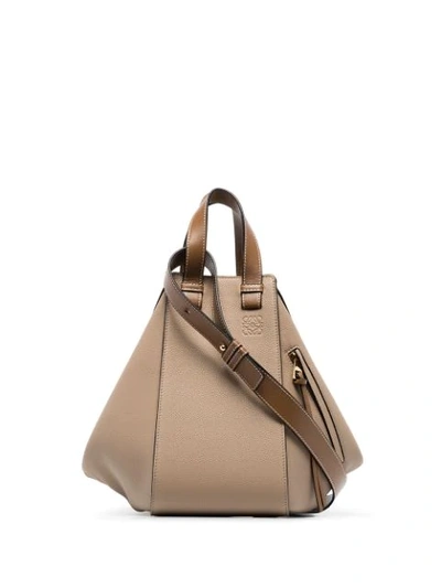 Loewe Medium Leather Hammock Bag In Neutrals