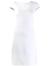 Michael Michael Kors Fitted Short Sleeve Dress In White