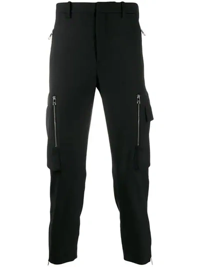 Neil Barrett Cropped Zipped Pocket Trousers - 黑色 In Black