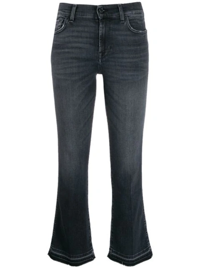 7 For All Mankind Cropped Bootleg Jeans In Black