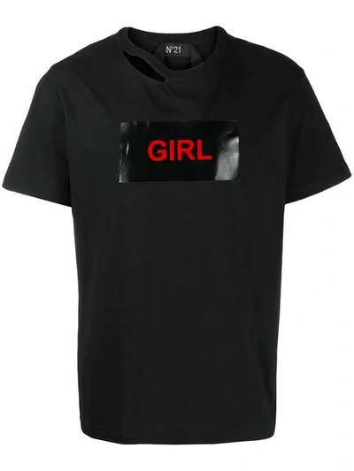 N°21 Nº21 Girl T-shirt - Black