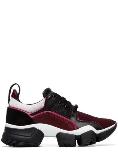 Givenchy Jaw Leather And Neoprene Sneakers In Burgundy